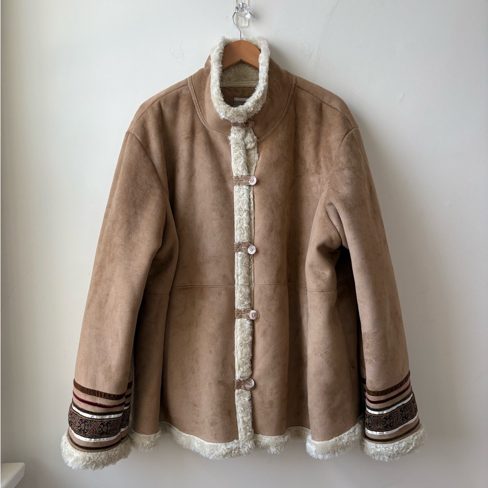 Y2K Faux Suede Shearling Jacket - Picture 4 of 13
